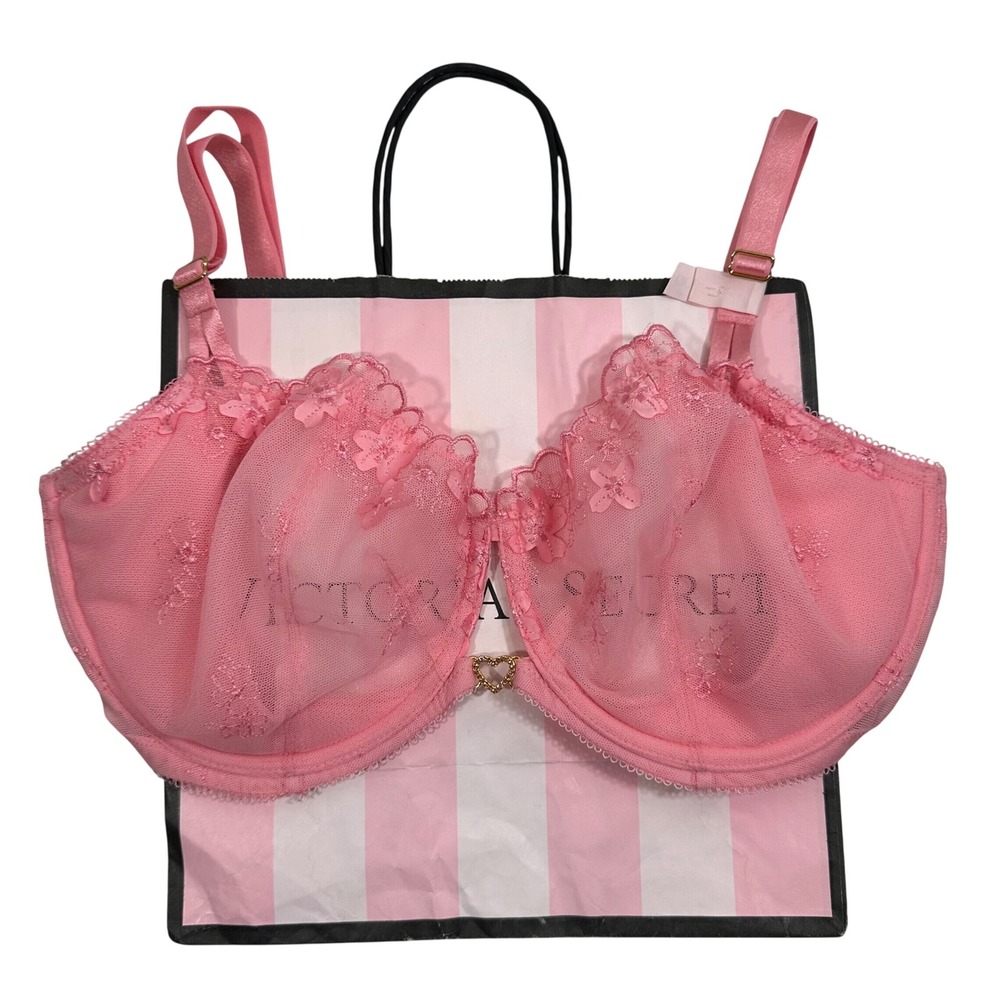 NWT Victoria's Secret Dream Angels Wicked Bra Women 36G Pink Floral Mesh Push-Up